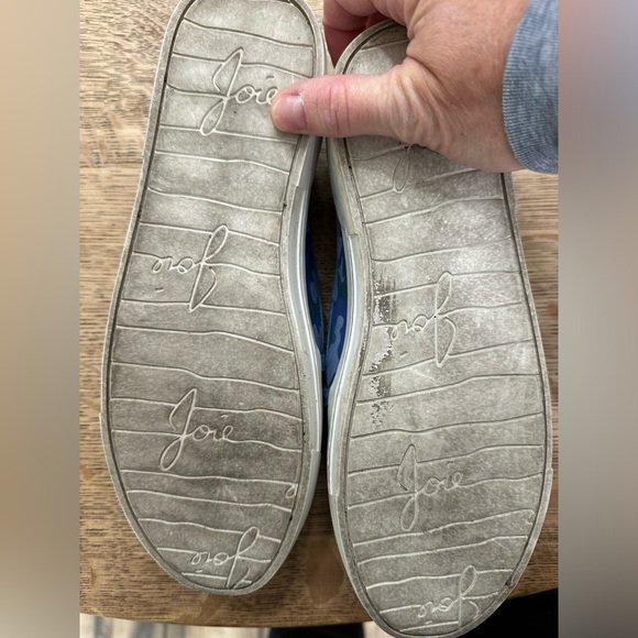 Joie Huxley Camo Suede Leather Skate Slip On Sneaker Blue 37-1/2 size  7-71/2 - Picture 11 of 14